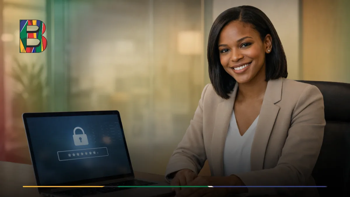 Barko employee promoting secure online loan services.